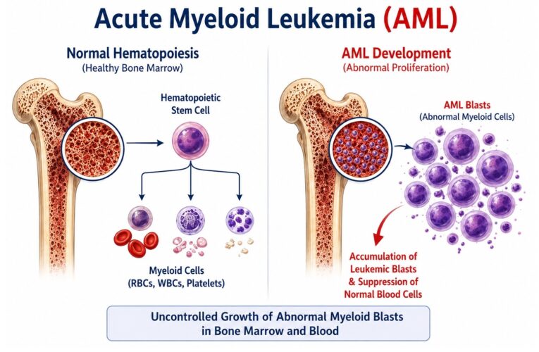 Acute Myeloid Leukemia (AML) – Sign and Symptoms, Risk Factors, Diagnosis, Complications, Treatment and Prevention 0 (0)
